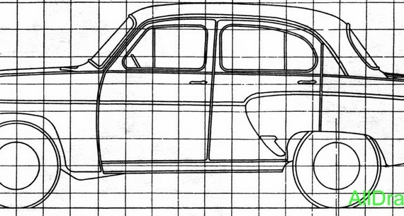 Москвич 403 (1962)- чертежи (рисунки) автомобиля